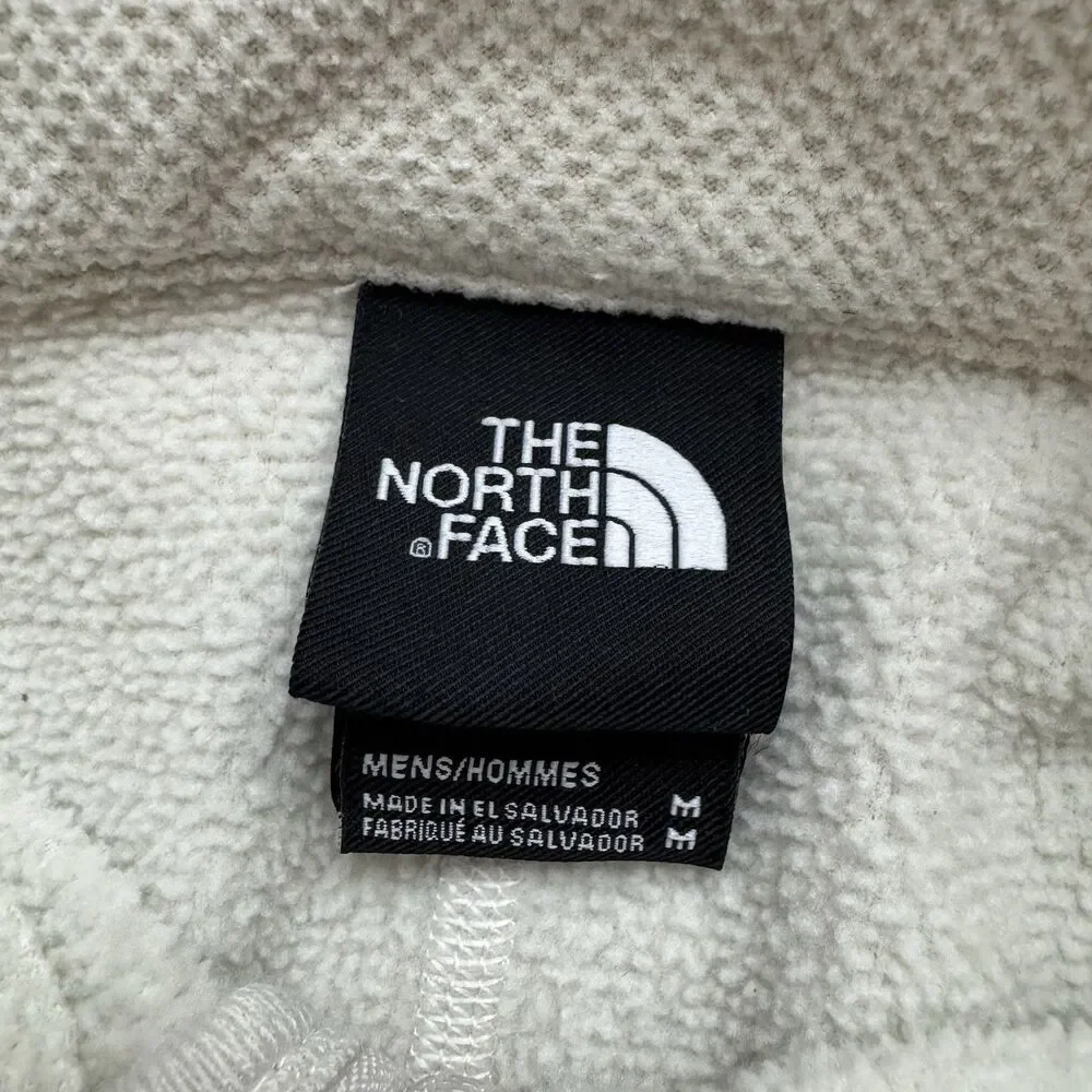 The North Face 100 Glaciers Pullover Sweatshirt Mens M Cream Long Sleeve 1/4 Zip